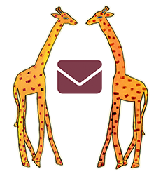 Giraffen mit Brief
